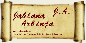 Jablana Arbinja vizit kartica